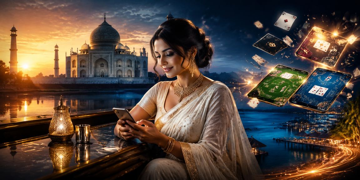 Live Andar Bahar game capturing Agra Taj Mahal inspiration in a modern Indian casino