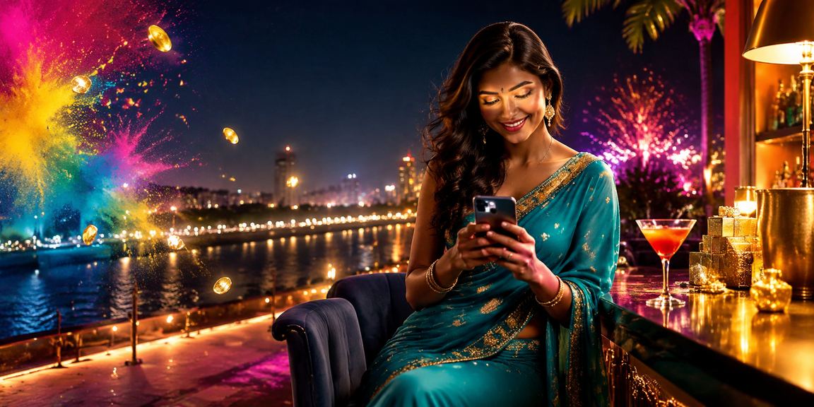 View of Ahmedabad Riverfront with mobile casino player